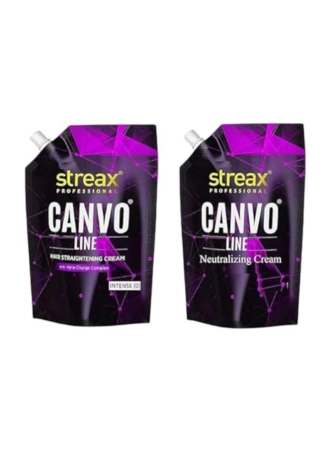 Streax Professional Canvo Line Big Straightening Cream And Neutralizing Cream (Intense). - Image 1